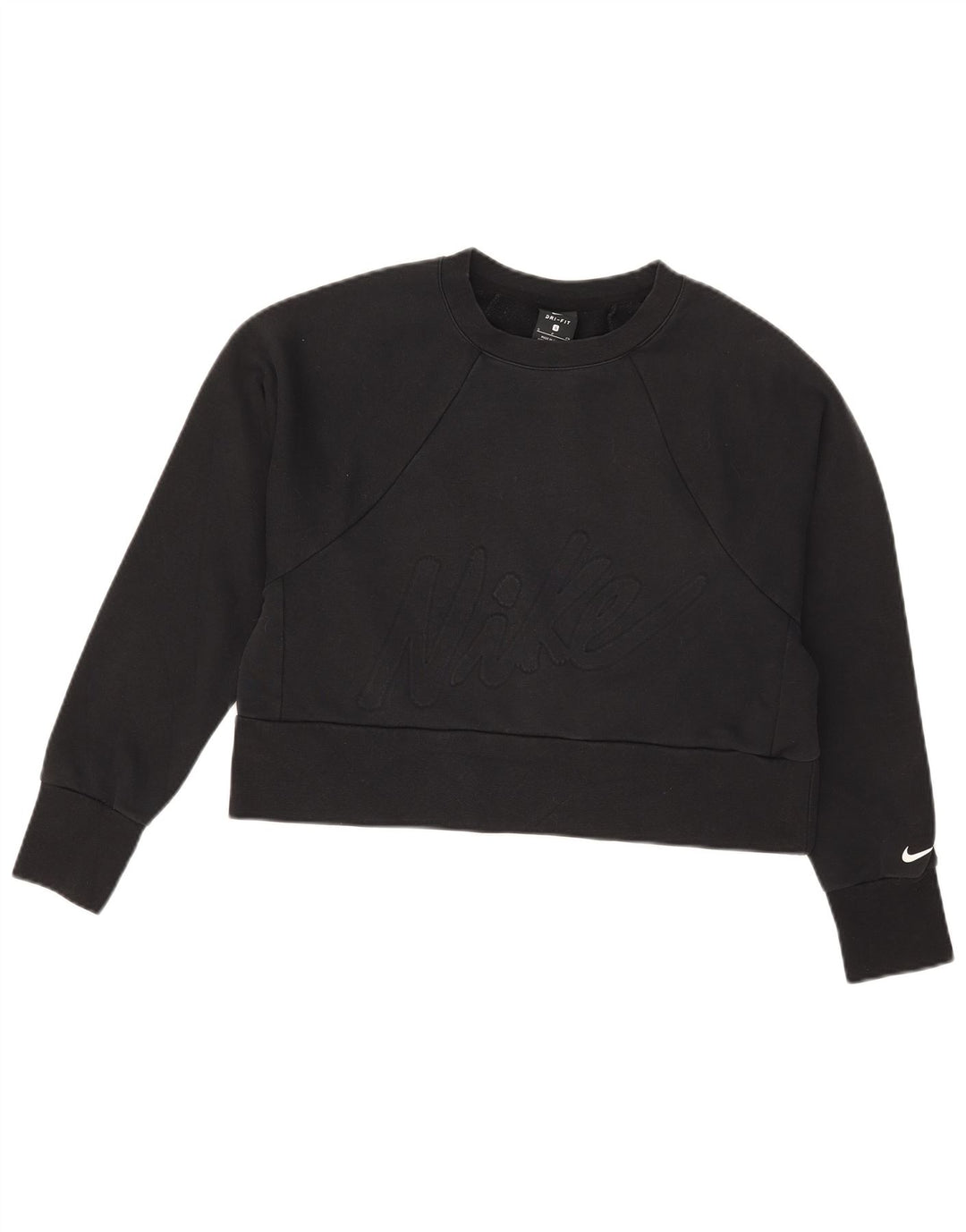 Nike Femme Dri Fit Graphic Sweat-shirt surdimensionné UK 10 Petit Noir