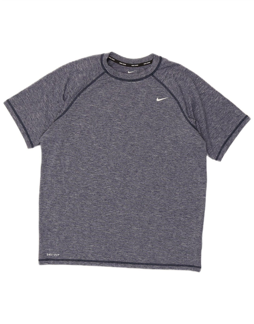 Nike Hommes Dri Fit T-Shirt Haut Large Bleu Marine Moucheté Polyester