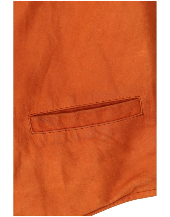 gilet en cuir homme vintage XL cuir marron