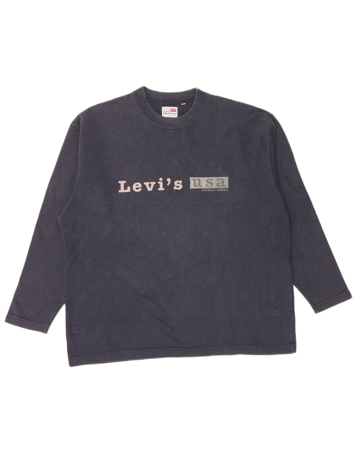 LEVI'S Sweat-shirt graphique pour homme en coton bleu marine Taille L