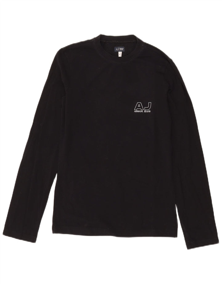 Armani Jeans Haut graphique à manches longues pour homme en coton noir moyen
