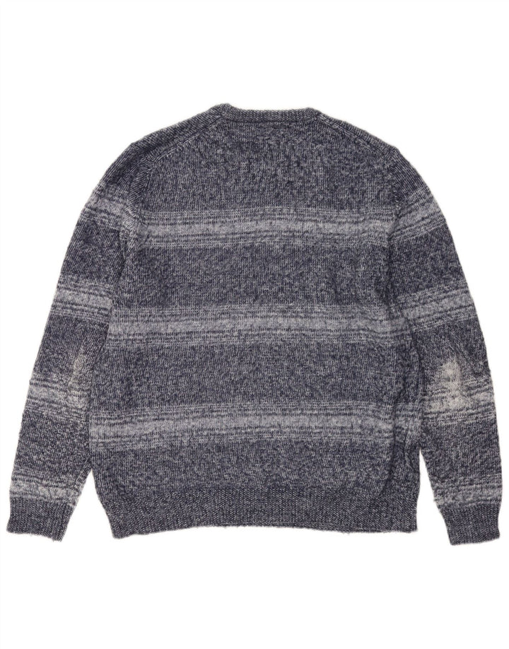 Marks & Spencer Pull à col rond pour homme en polyester à rayures bleues