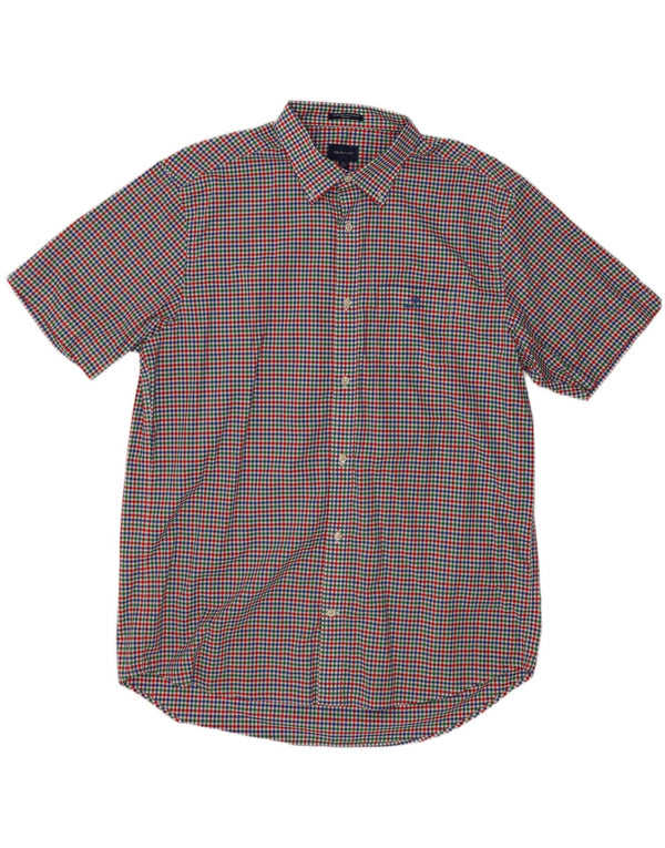 Gant Chemise à manches courtes pour homme Taille 17 1/2 XL Vichy multicolore