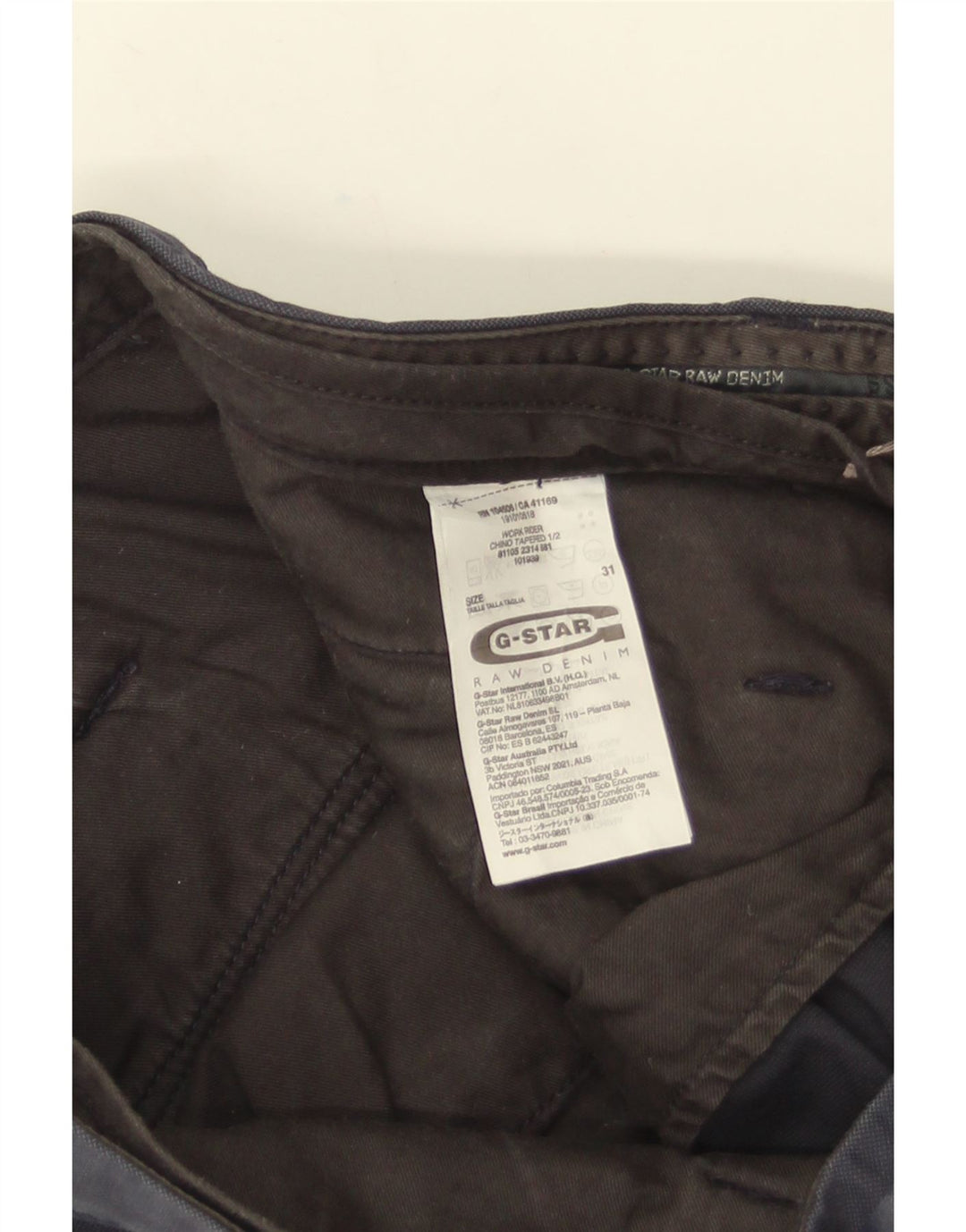 G-Star Short Cargo W31 Homme Bleu Marine Moyen Coton