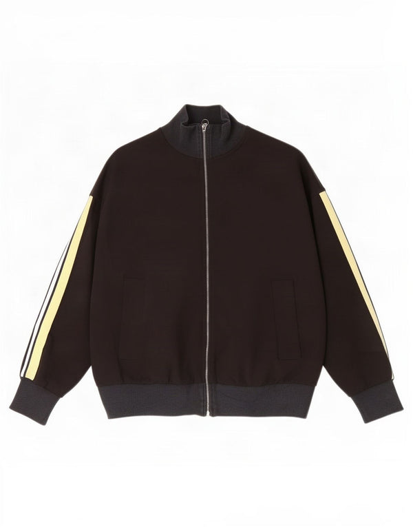 Zara Veste de survêtement pour femme UK 14 Medium Noir Rayé