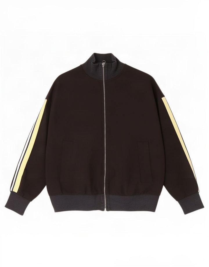 Zara Veste de survêtement pour femme UK 14 Medium Noir Rayé