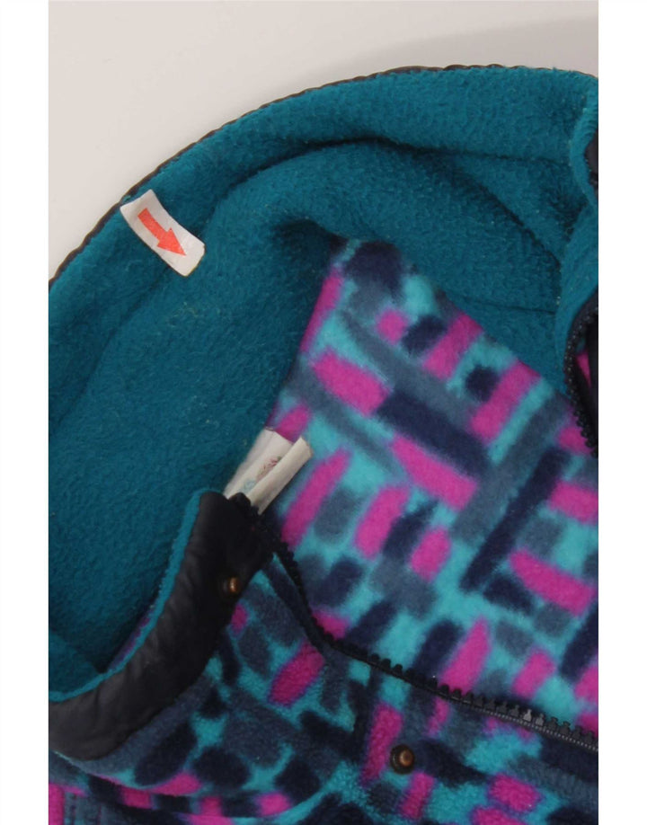 Brugi Pull polaire à col zippé pour homme Petit polyester géométrique bleu