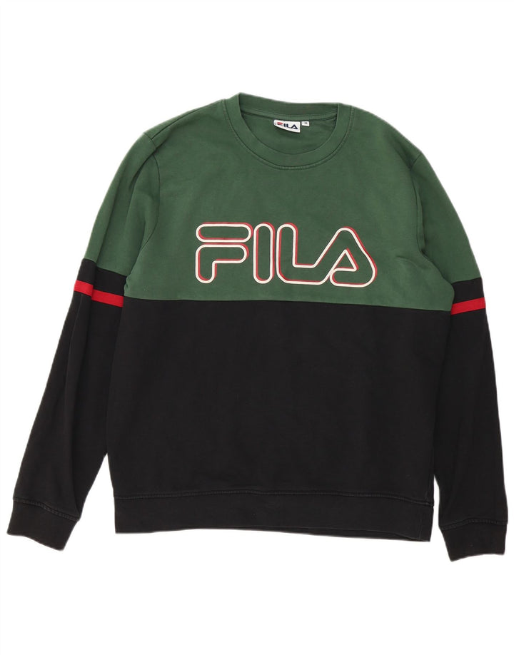 Fila Sweat-Shirt Graphique Homme Noir Moyen Coton Colorblock