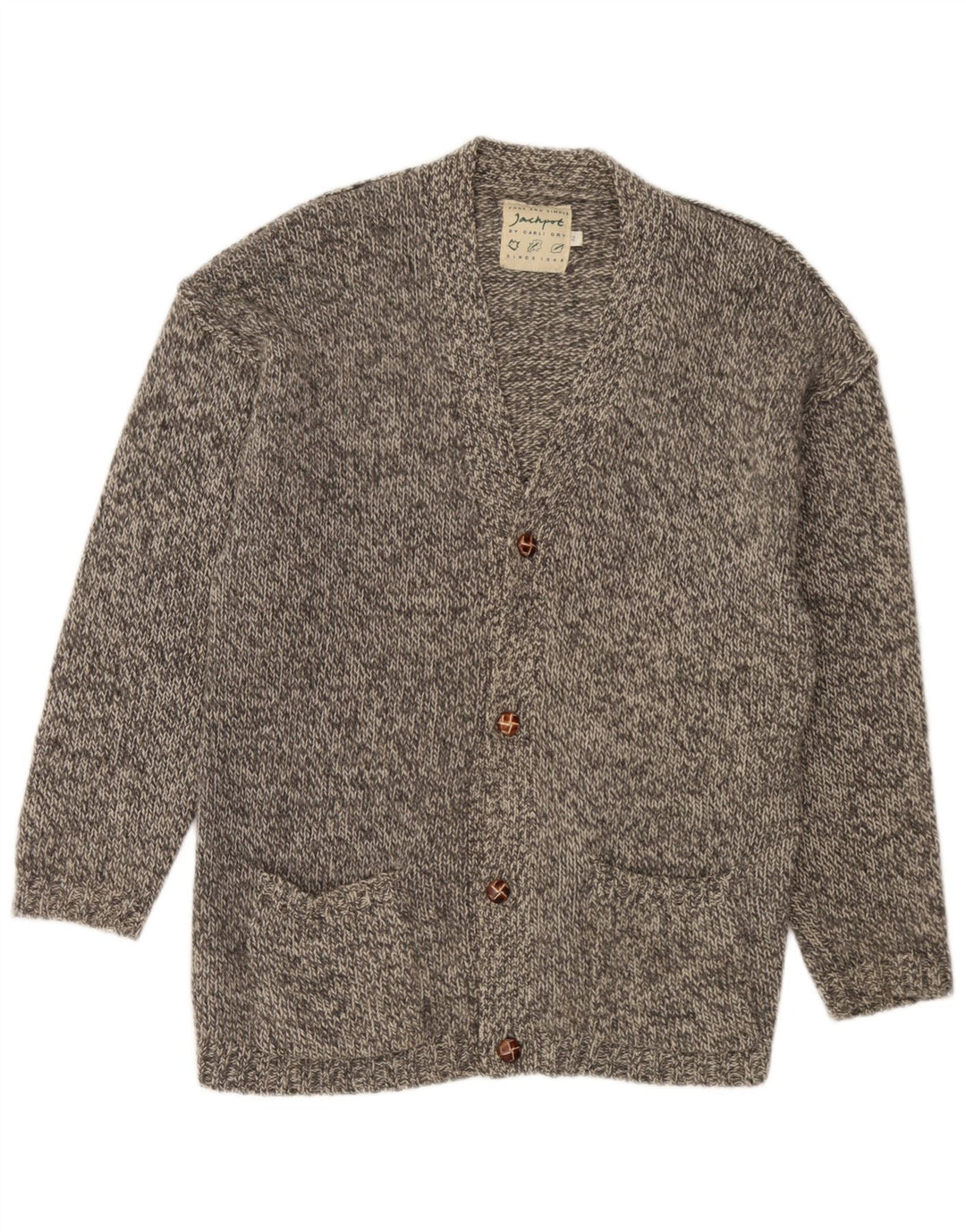 Jackpot Cardigan Homme Pull Large Gris Moucheté
