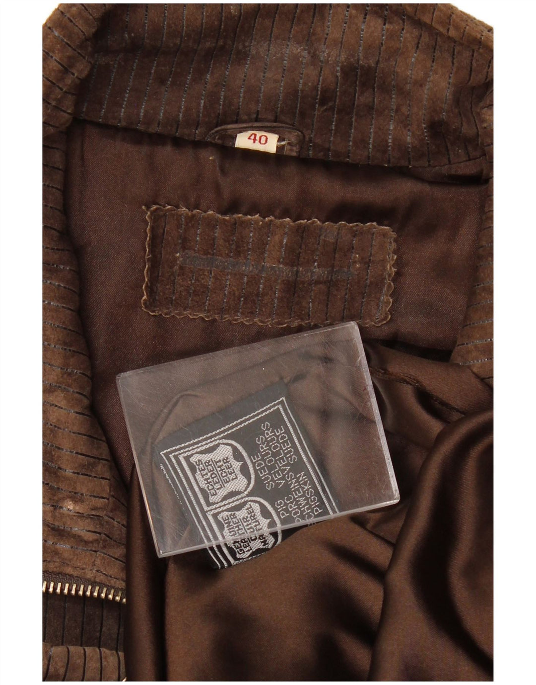 VINTAGE Gilet en daim homme UK 40 Grand cuir marron