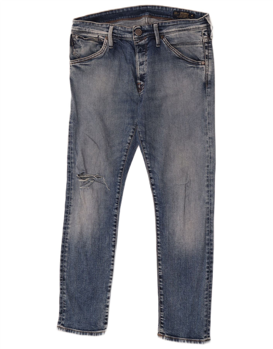 Jack & Jones Jean Slim effet vieilli W34 L30 pour homme en coton bleu