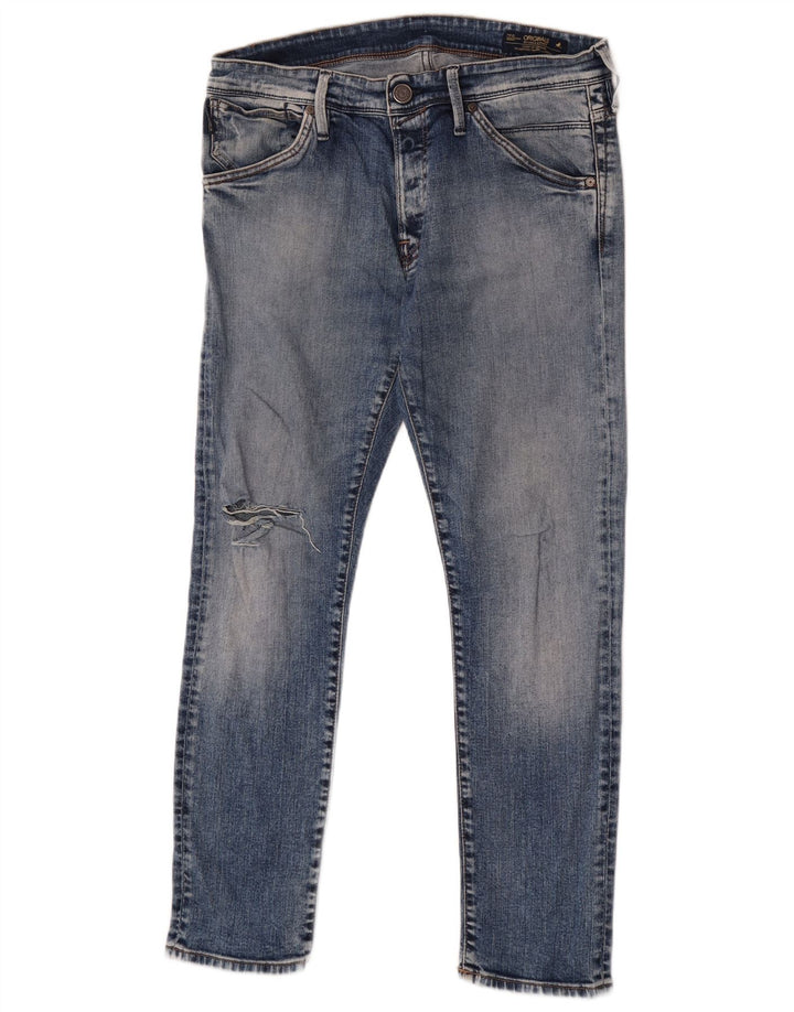 Jack & Jones Jean Slim effet vieilli W34 L30 pour homme en coton bleu