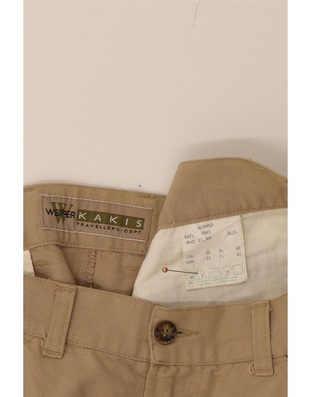 WEIPPER Womens Khakis Straight Cargo Trousers EU 42 Large W33 L28 Beige Vintage Weipper and Second-Hand Weipper from Messina Hembry 