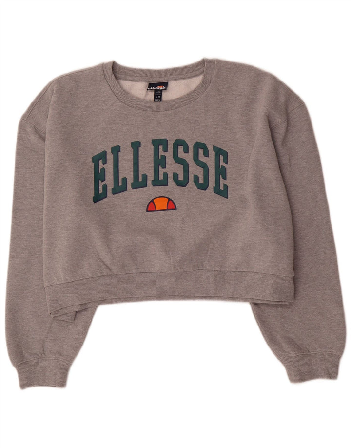 Ellesse Sweat-shirt court surdimensionné pour femme UK 14 Large Gris