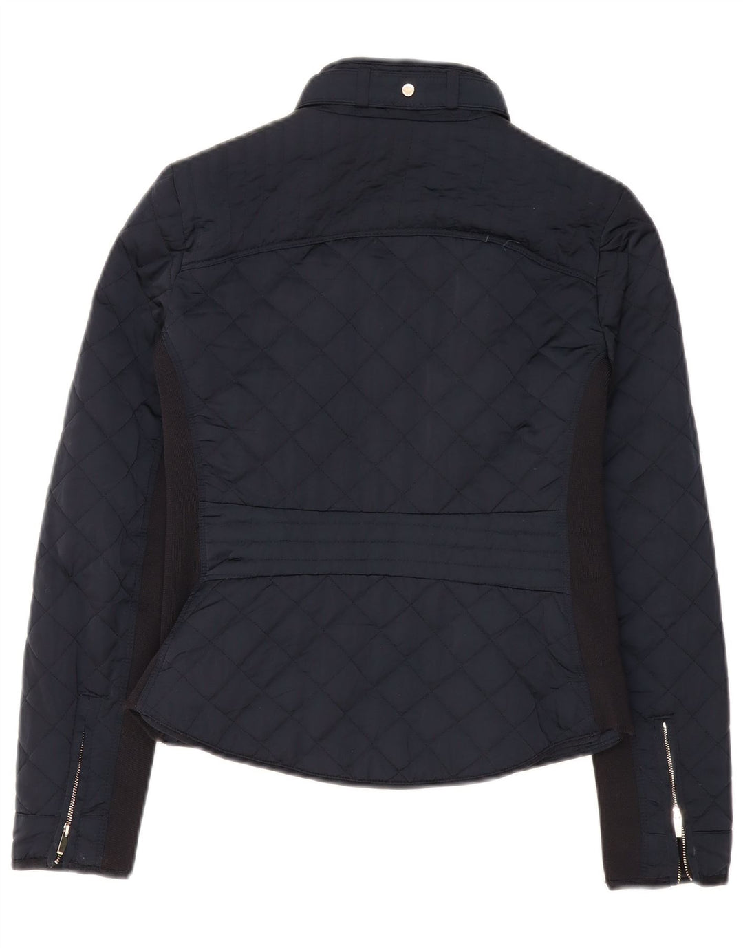Zara Veste matelassée pour femme UK 10 Small Bleu marine Colorblock Polyester
