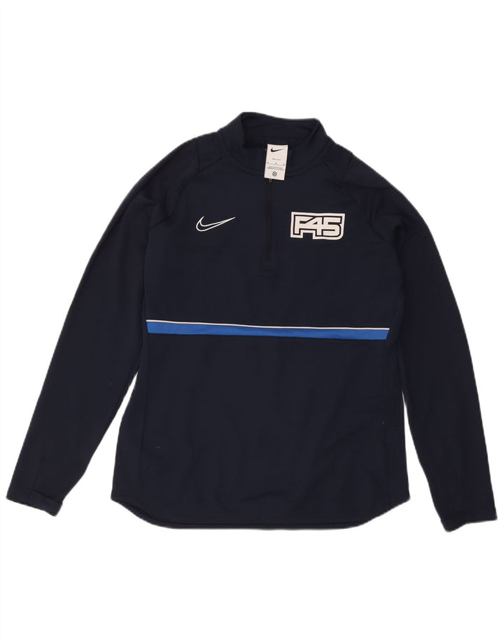Nike Haut de survêtement Dri Fit Graphic pour femme UK 14 Bleu marine moyen