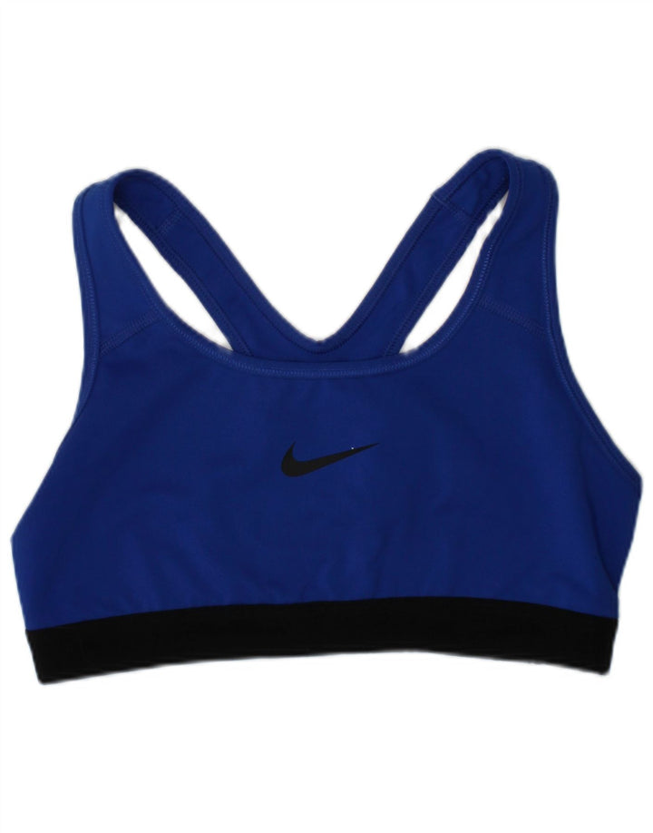 Haut de soutien-gorge de sport Nike pour femme, petit, bleu, polyester
