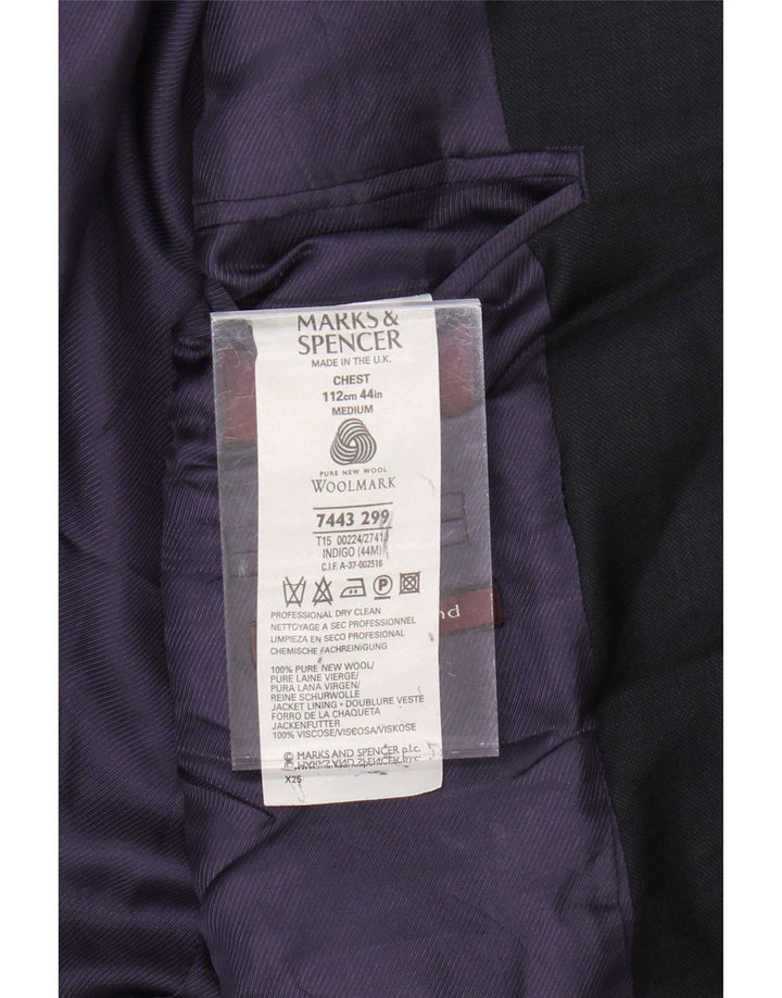 Marks & Spencer Veste blazer à 3 boutons pour homme UK 44 XL Bleu marine en laine