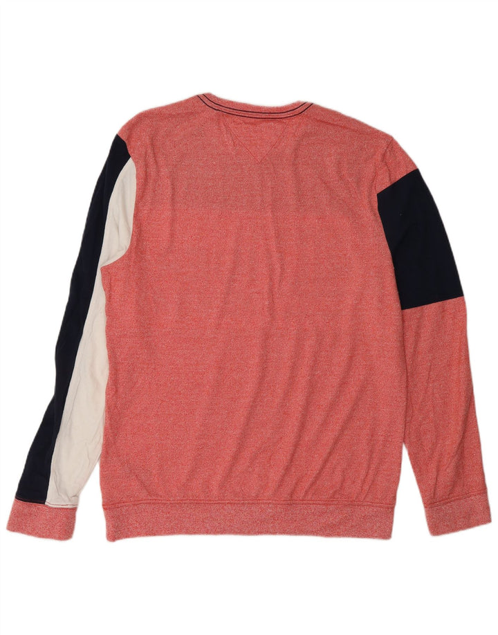 TOMMY HILFIGER Sweat-shirt pour femme UK 14 Medium Red Colourblock