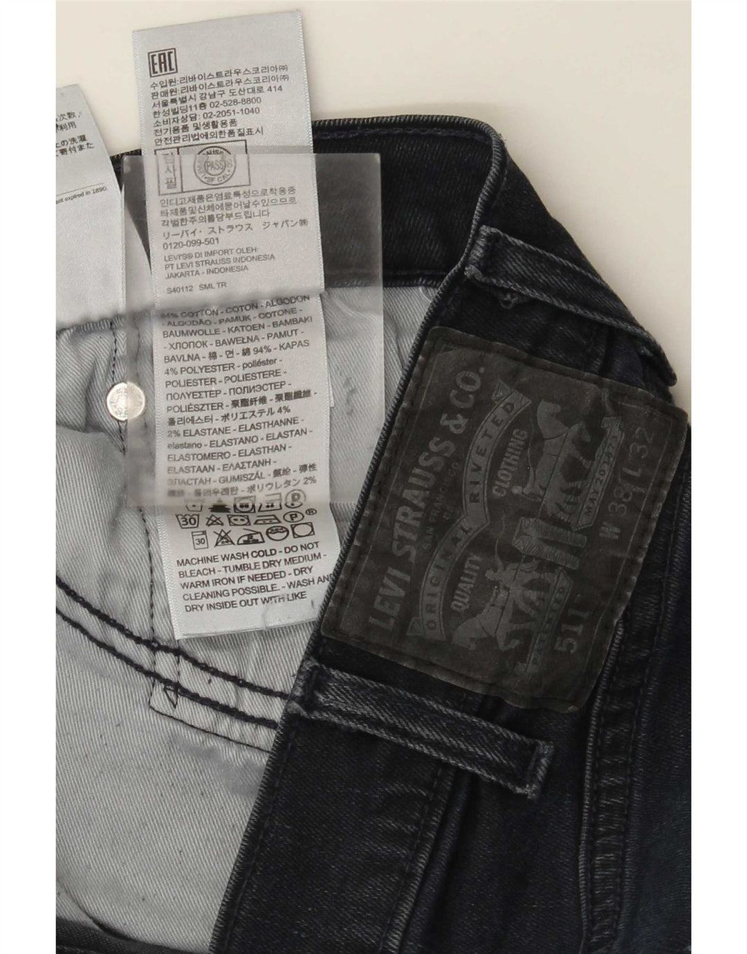 Levi's Jean Slim 511 Homme Bleu W38 L32 Coton