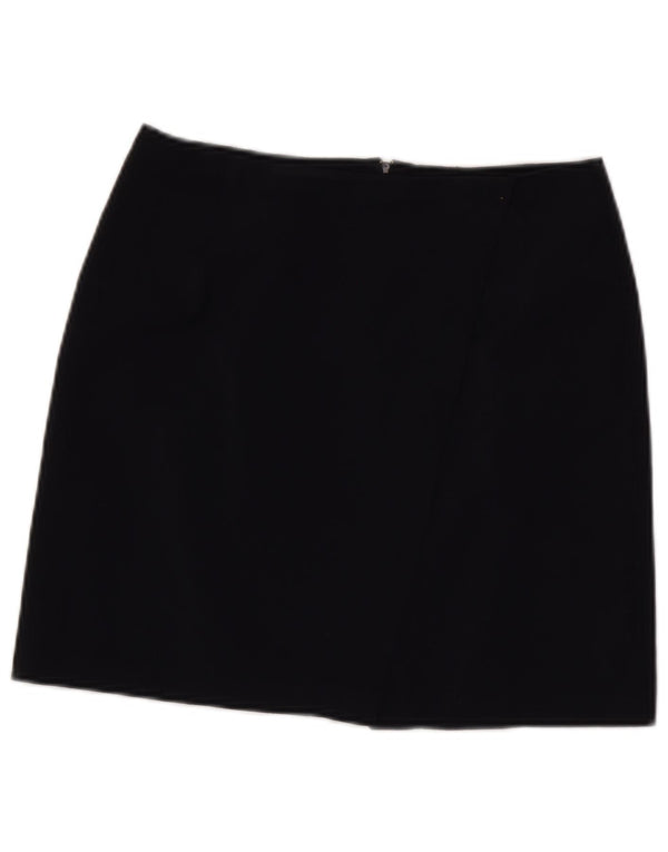 Benetton Mini Jupe Femme IT 44 Medium W28 Bleu Marine Laine Vierge