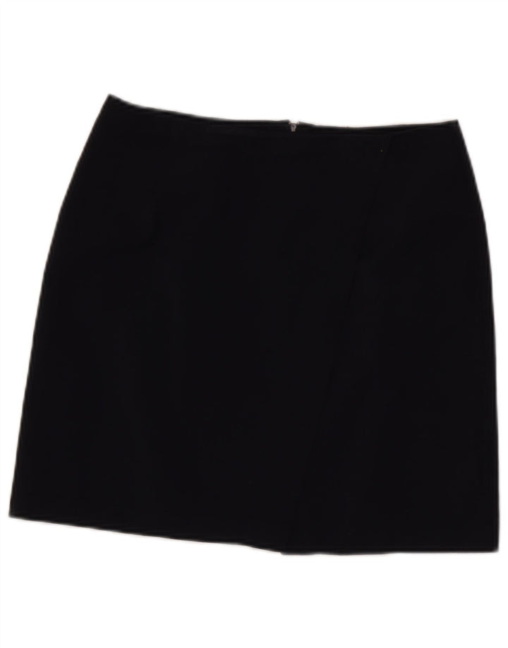 Benetton Mini Jupe Femme IT 44 Medium W28 Bleu Marine Laine Vierge
