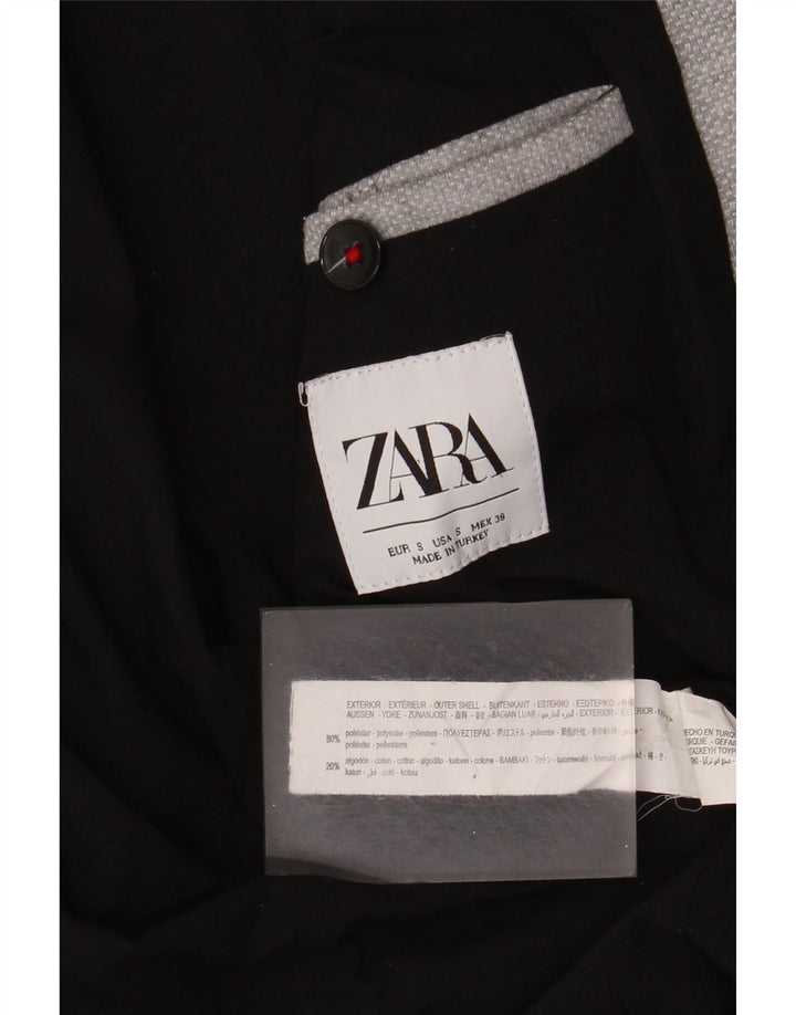 Zara Veste Blazer 2 Boutons Homme UK 36 Petit Gris Polyester