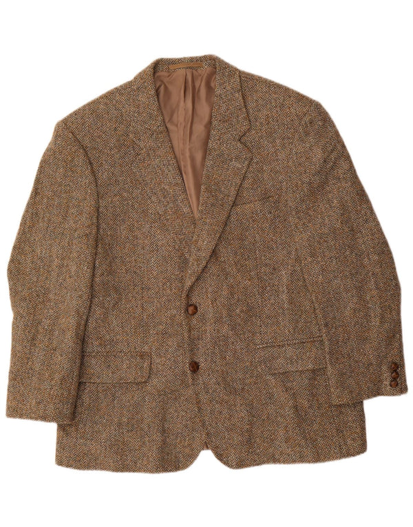 Harris Tweed Veste Blazer 2 Boutons Homme IT 46 3XL Marron Moucheté
