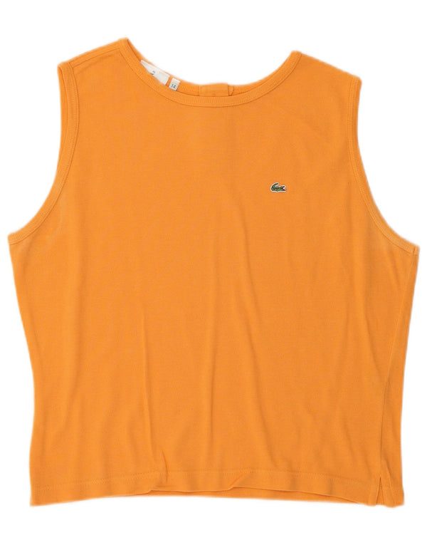 Lacoste Womens Crop Vest Top Taille 46 XL Orange Coton