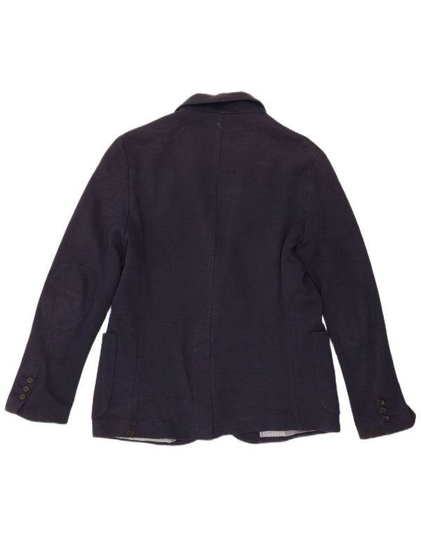 Zara Veste Blazer 2 Boutons Homme EU 50 Coton Bleu Marine Moyen