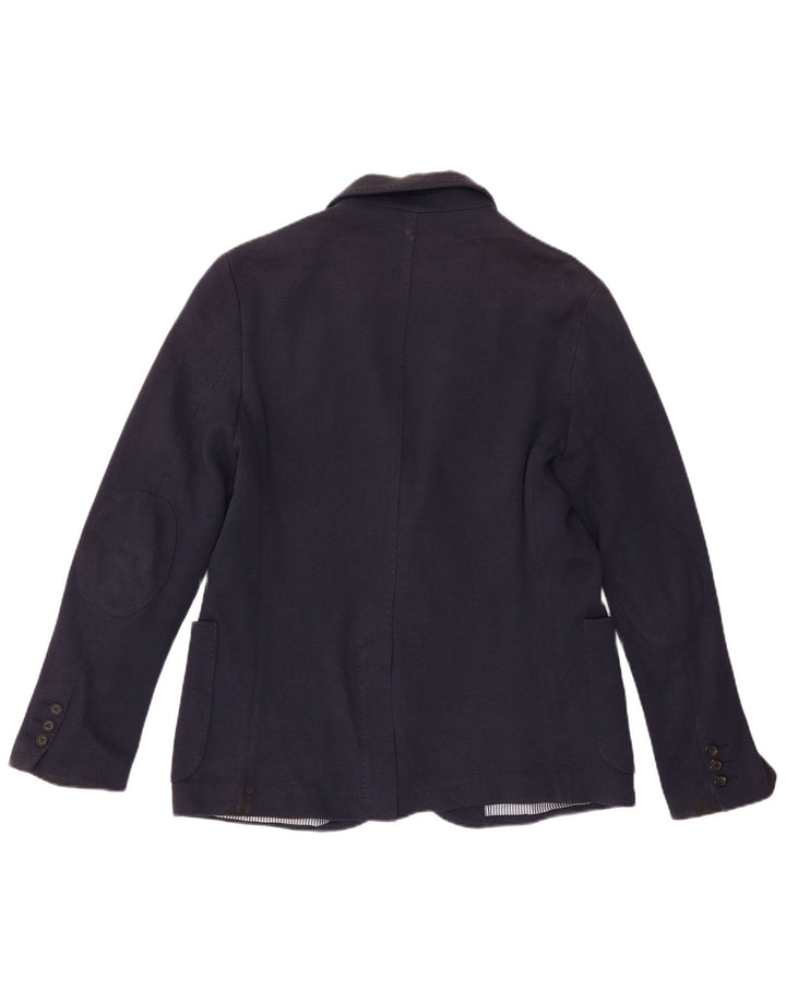 Zara Veste Blazer 2 Boutons Homme EU 50 Coton Bleu Marine Moyen