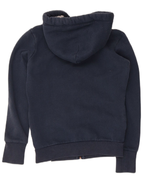 Superdry Pull à capuche zippé graphique pour femme UK 8 Small Bleu marine en coton