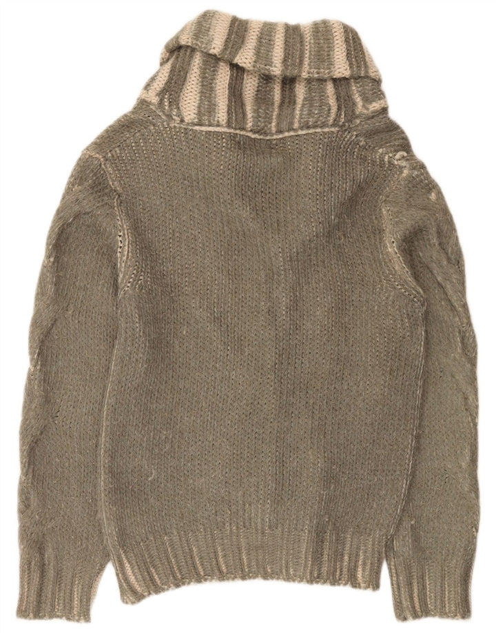 Zara Homme Cardigan Pull Moyen Kaki Rayé Acrylique