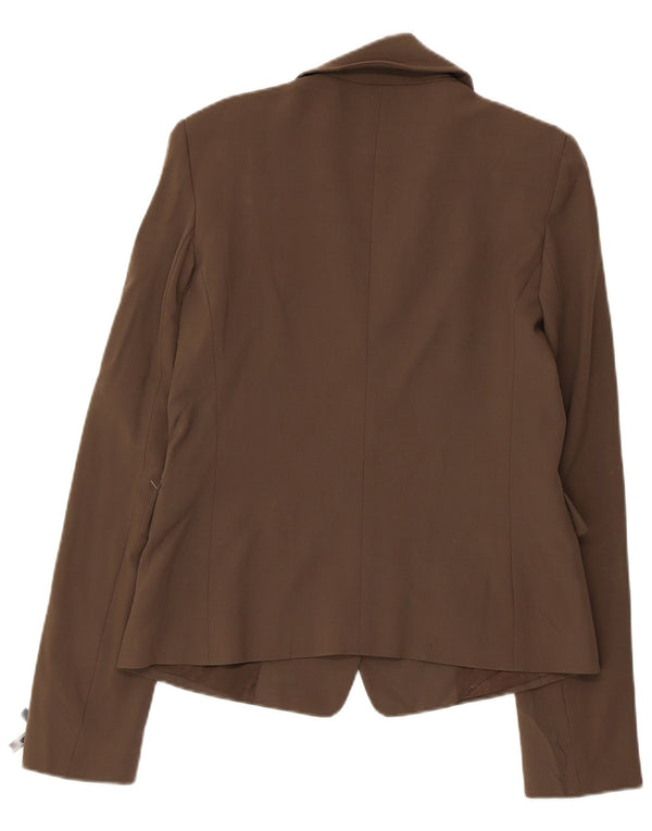 PATRIZIA PEPE Veste Blazer 2 Boutons Femme IT 46 Large Marron Laine Vierge