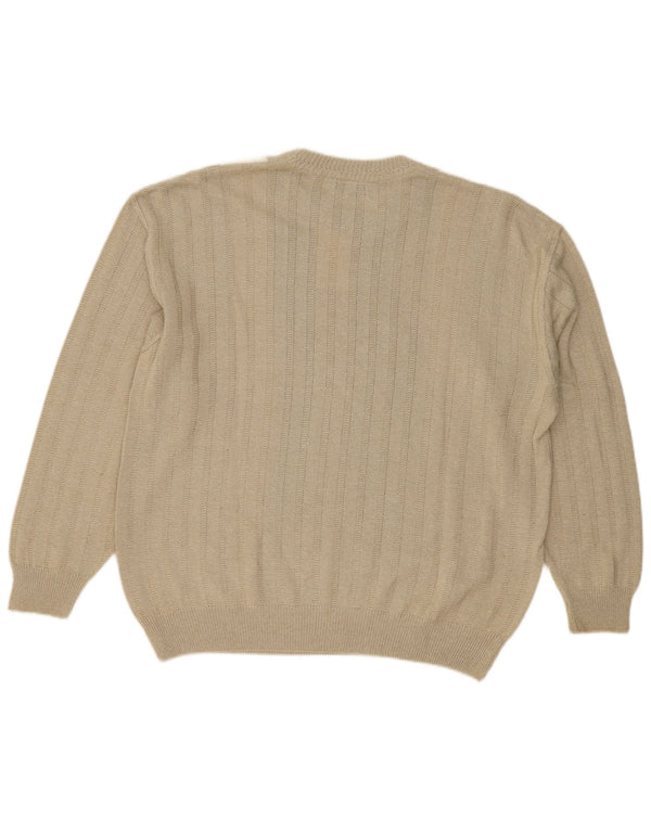 Greenfield Pull à col rond pour homme EU 54 XL en laine géométrique verte