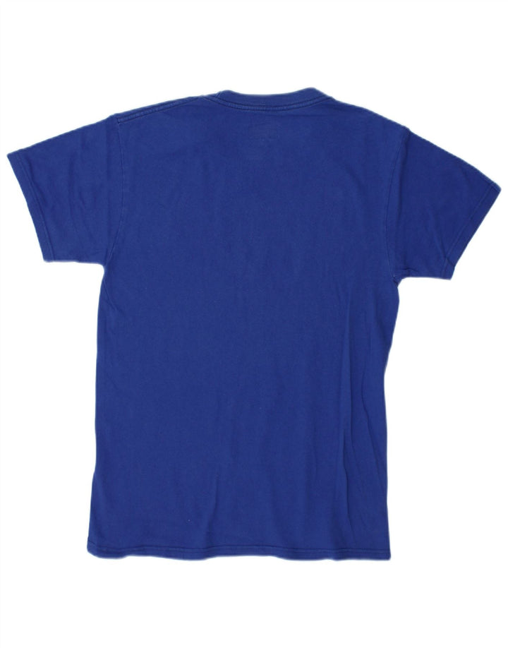 Authentique T-shirt graphique pour hommes, petit haut en coton bleu