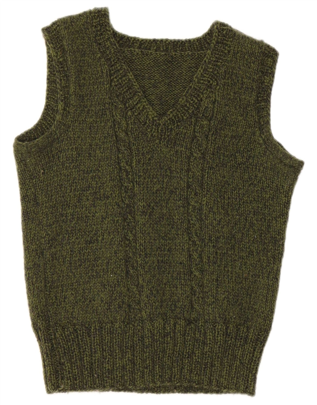 VINTAGE Femmes Crop Vest Débardeur UK 10 Petit Kaki