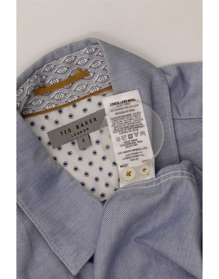 Ted Baker Chemise à manches courtes pour homme Taille 4 Grand Bleu Coton