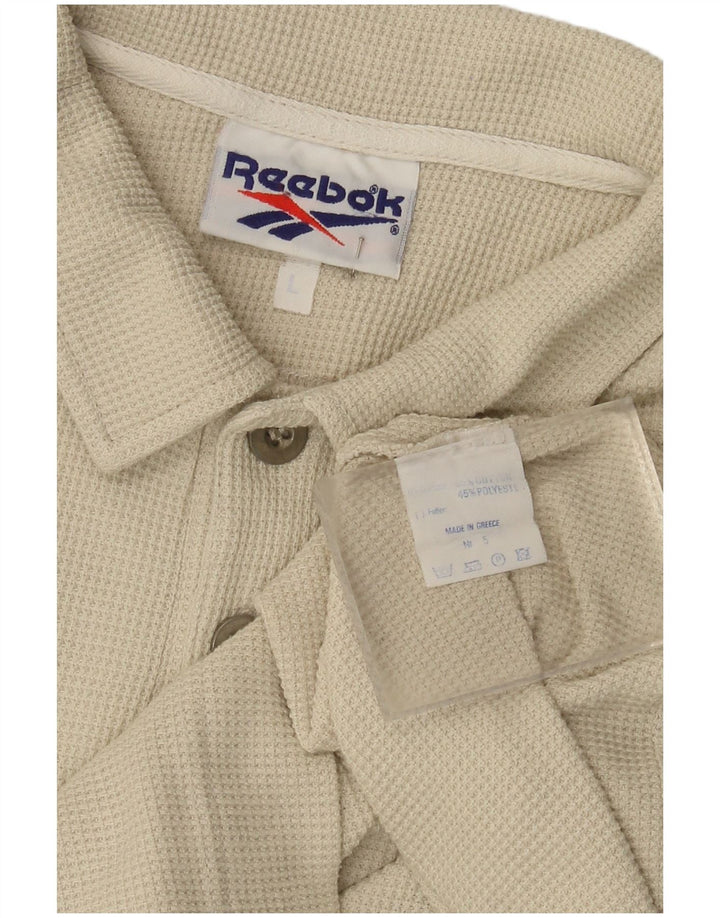 Reebok Polo Homme Large Beige Coton