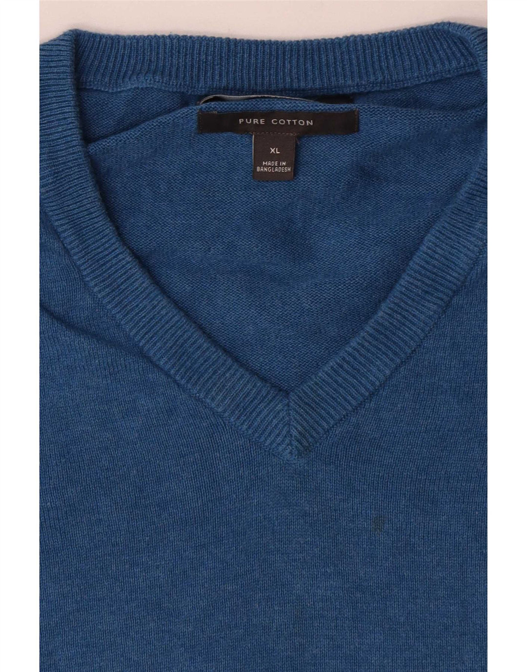 Marks & Spencer Pull col V pour homme XL en coton bleu