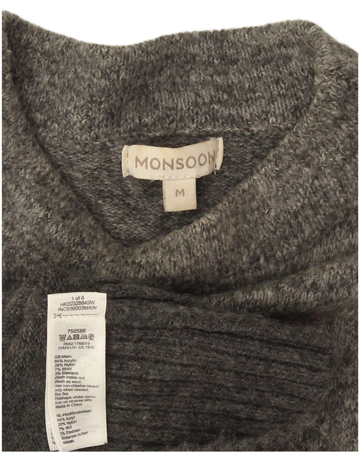 Monsoon Robe pull pour femme UK 44 Gris moyen Acrylique colour block