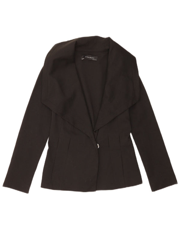 Zara Veste blazer à 1 bouton pour femme UK 12 Noir moyen