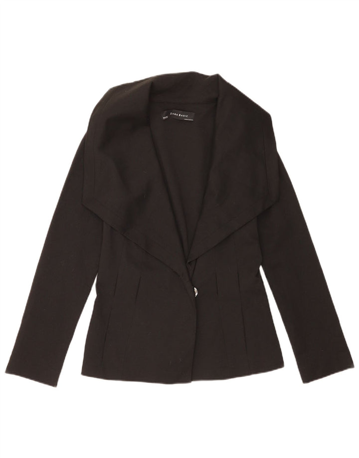 Zara Veste blazer à 1 bouton pour femme UK 12 Noir moyen