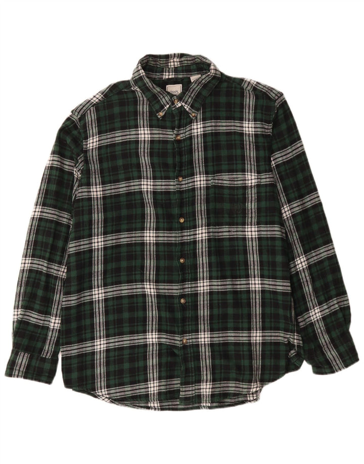 Chaps Chemise en flanelle pour homme XL en coton à carreaux vert