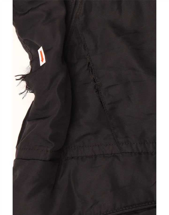 PEUTEREY Manteau matelassé à capuche IT 46 Large Noir Polyamide Femme