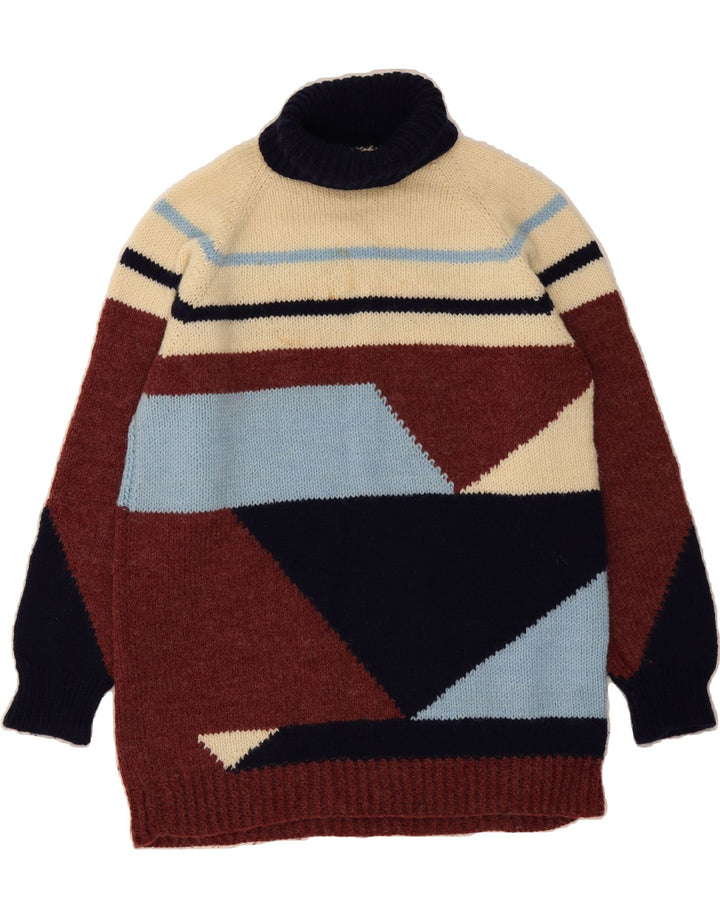 VINTAGE Womens Roll Neck Jumper Sweater UK 16 Large Multicoloured Vintage Vintage and Second-Hand Vintage from Messina Hembry 