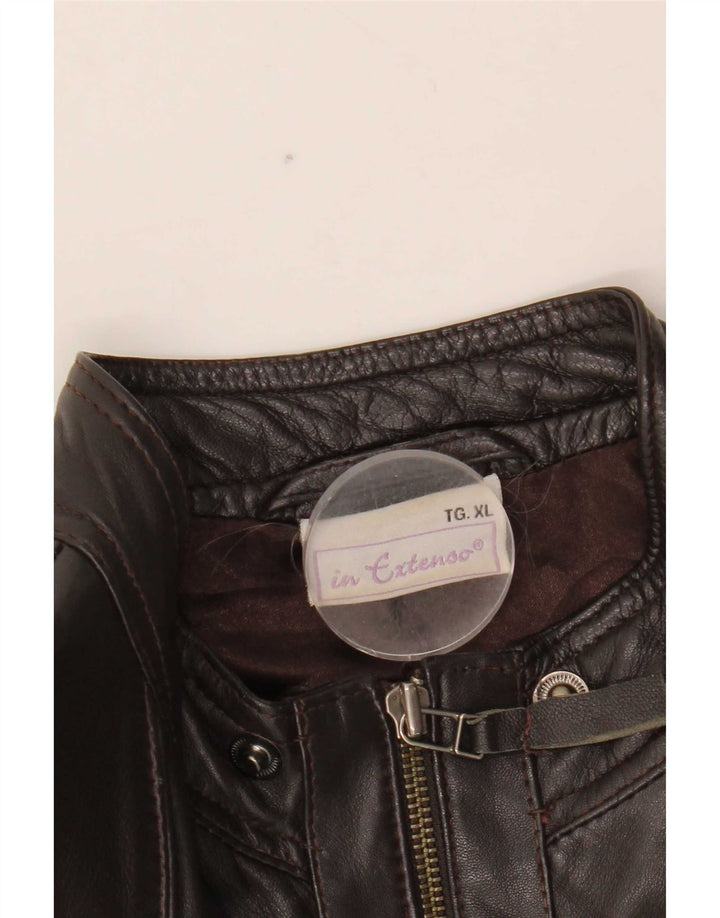 In Extenso Veste en cuir bomber pour femme UK 18 XL Marron