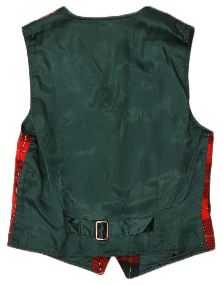 Laura Biagiotti Gilet Fille 9-10 Ans Laine à Carreaux Rouge