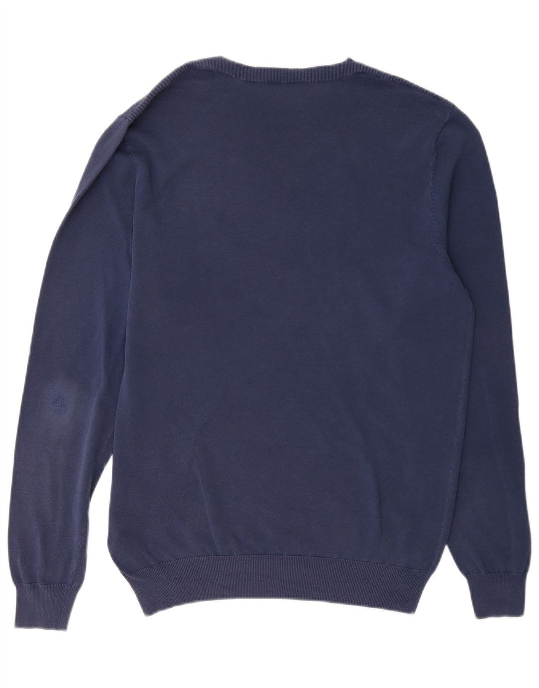 Massimo Dutti Pull col rond homme en coton bleu marine moyen