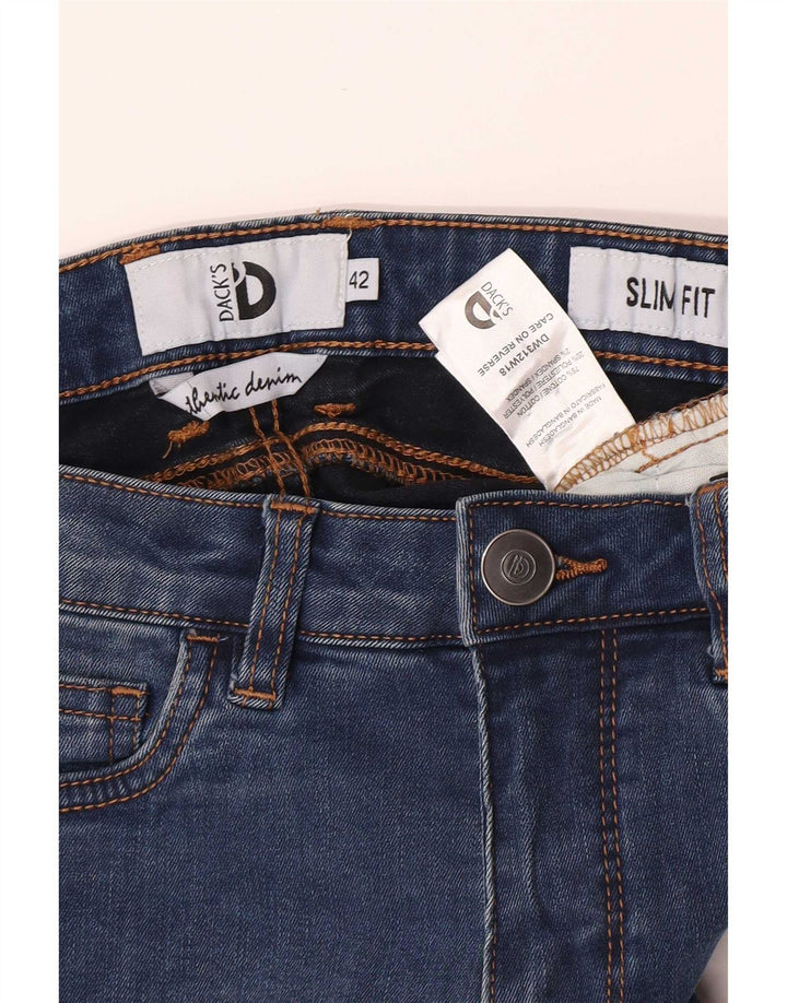 Dack's Jean Slim Femme IT 42 Moyen W26 L28 Bleu Coton